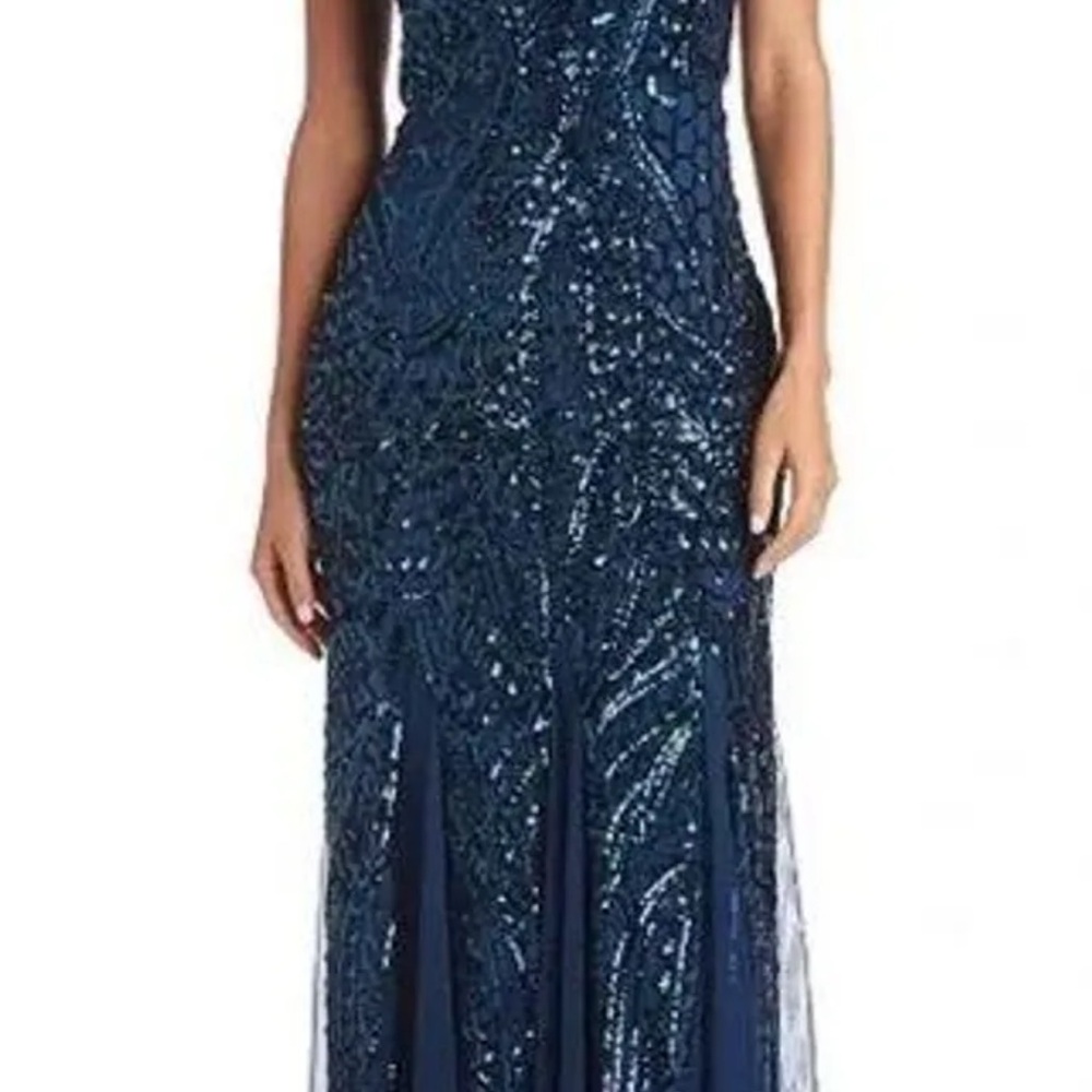 Night Way Midnight Blue Embellished Maxi Dress